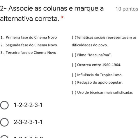 Associe As Colunas E Marque A Alternativa Correta Pontos Imagem