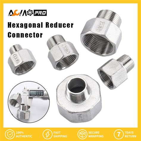 AumoPro 1PCS BSP Female To Male Thread 304 Stainless Steel Socket Pipe