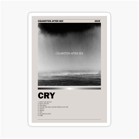 Cry Cigarettes After Sex Album Poster More Sticker For Sale By ArioPosters Redbubble