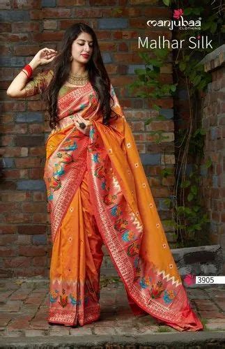 Banarasi Wedding Wear Manjuba Malhar Silk Saree With Blouse Piece