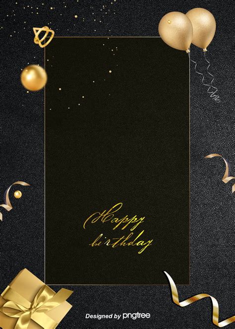 The Golden Balloon Background For The Luxurious Black Birthday Party