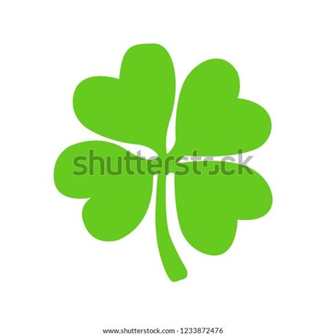 Emoji Four Leaf Lucky Clover Vector เวกเตอร์สต็อก ปลอดค่าลิขสิทธิ์