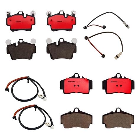 Front Rear Brembo Ceramic Brake Pads Sensors Kit For Porsche