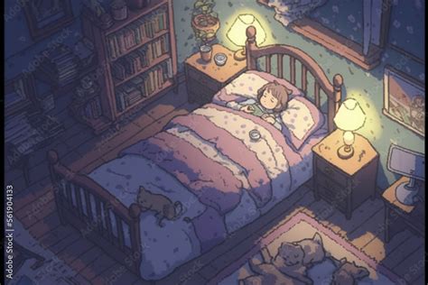 Download Anime Girl Sleeping In Her Bedroom Wallpaper, 45% OFF