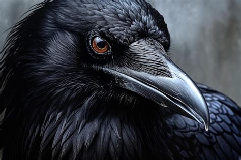 Premium Photo Enigmatic Raven Closeup Cute Generate Ai