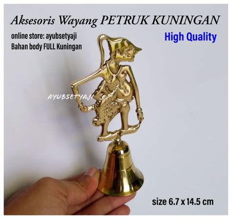 Lonceng Petruk Bel Wayang Full Kuningan Aksesoris Ukiran Wayang Hiasan