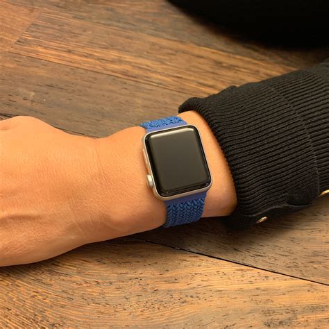 Bracelet nylon Boucle unique tressé Apple Watch bleu atlantique