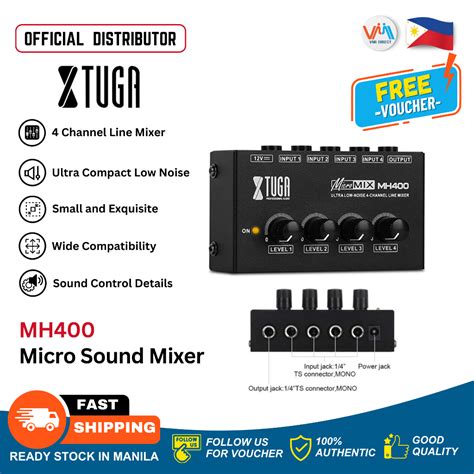 Xtuga Mh Sound Mixer Ultra Compact Low Noise Channels Line Mixer