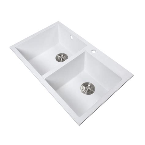 Rbrohant 3228 L Undermount Double Bowl Acrylic Kitchen Sink Wayfair