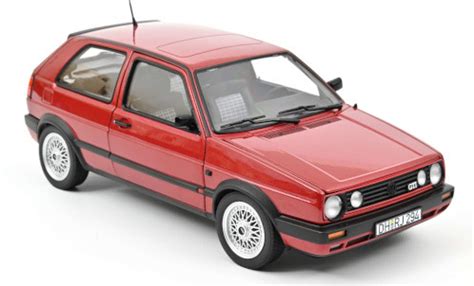 Miniature Volkswagen Golf Norev Ii Gti Metallise Rouge