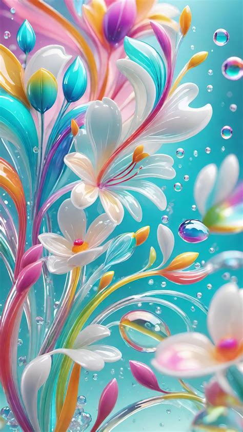 Colorful 3d Flowers Wallpaper Background Design Digital Wallpaper Aesthetic 2024 Resim Güzel