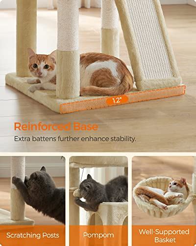 Feandrea Cat Tree Small Cat Tower With Widened Perch For Large Cats