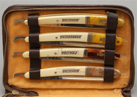 Недельный набор для бритья клинковой (опасной) бритвой «Kiebitz» (7 шт ...