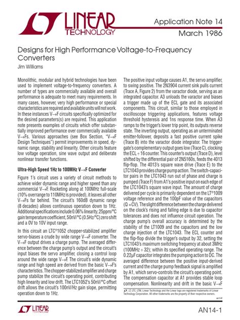 Design of High Performance Voltage-to-Frequency Converters | PDF | Amplifier | Capacitor