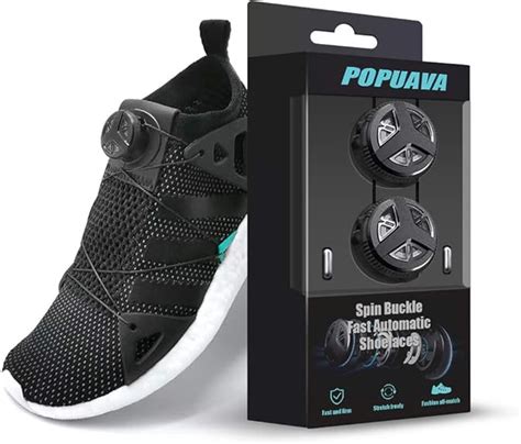 Popuava Spin Buckle Laces Fast Automatic Lace Up System， No Tie