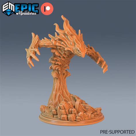 3D Printable Water Fire Elemental Prime Team Ancient Giant Wave