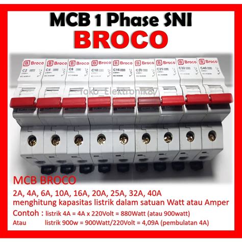 Jual MCB Broco 1 Phase SNI LMK Shopee Indonesia