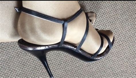 Showing My Sexy Legs Wearing Shiny Glossy Pantyhose And Sexy High Heeled Sandals Gay Porn