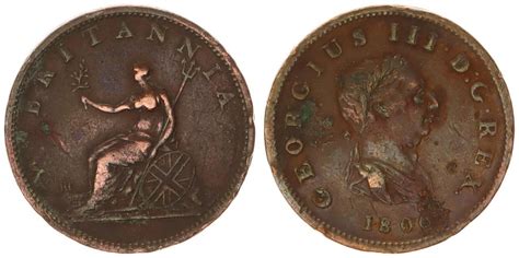 Großbritannien England 1 2 Penny Großbritannien Half Penny 1806 F VF