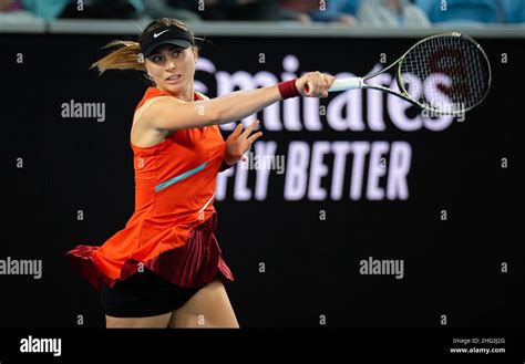 Paula Badosa Of Spain In Action Against Ajla Tomljanovic Of Australia