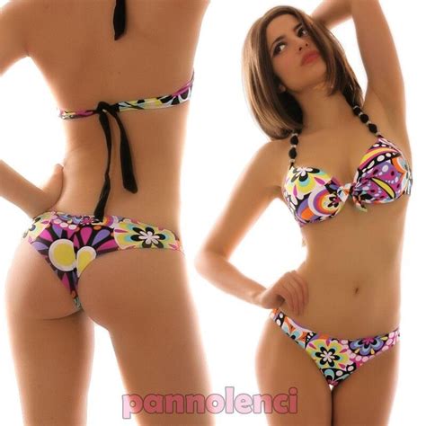 Bikini Costume Push Up Brasiliana Due Pezzi Multicolor Moda Mare Donna