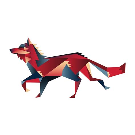 Premium Vector Wolf Vector Illustration Geometric Shape