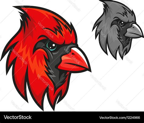 Red cardinal bird in cartoon style Royalty Free Vector Image