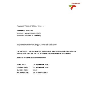 Fillable Online Transnet Soc Ltd Request For Proposals Transnet Fax