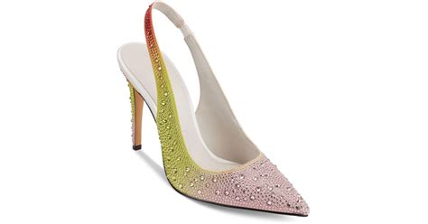 Karl Lagerfeld Slip On Pointed Toe Slingback Pumps In Pink Lyst