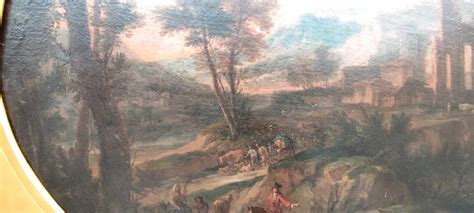 Proantic Splendid Painting Of Roman Countryside Landscape With Travel