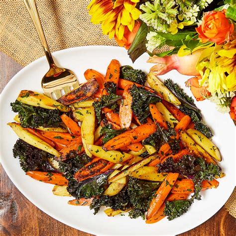 Nugget Markets Roasted Carrots Parsnips With Red Kale Recipe