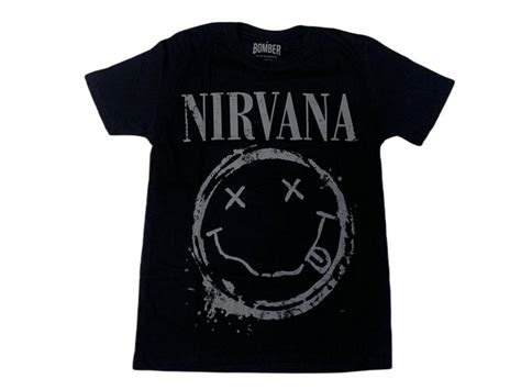 Camiseta Nirvana Smile Blusa Banda De Rock Logo Adulto Unissex Bof5004