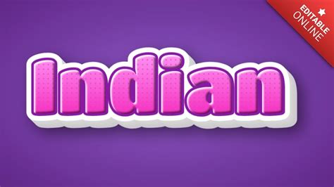 Indian 3D Text Weiches Rosa Texteffekt Generator