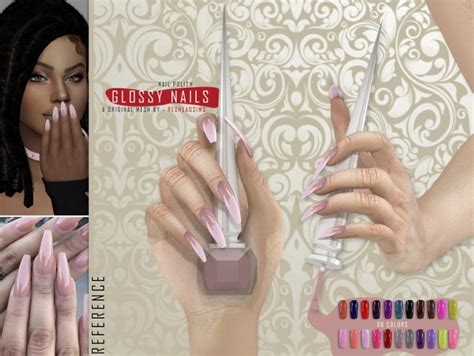 GLOSSY AND CHROME NAILS at REDHEADSIMS - The Sims 4 Catalog