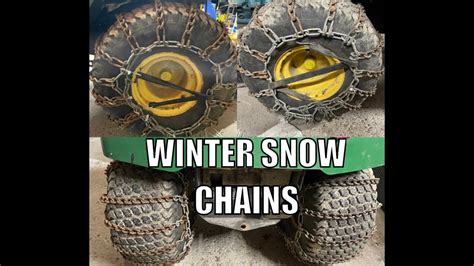 Diy Installing Tire Chains John Deere Tractor For Winter Driveway