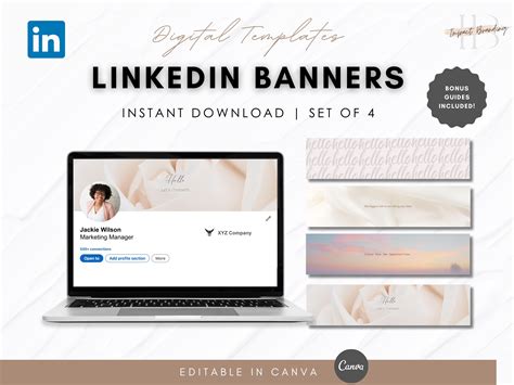 4 Linkedin Banners Instant Download Inspirational Quote Linkedin Background Linkedin Profile ...