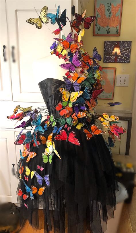 Spring Butterflies Dress Form Decor Recycled Dress Butterfly Costume