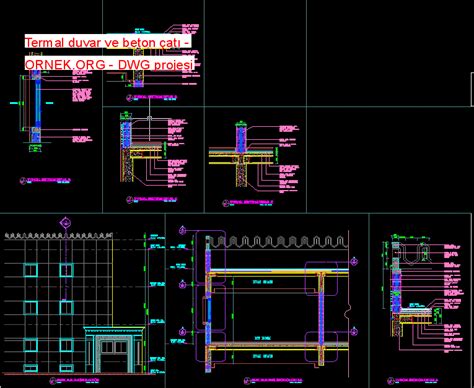 Proje Sitesi Termal duvar ve beton çatı Autocad Projesi