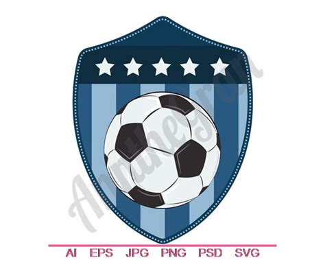 Escudo de balón de fútbol Svg Dxf Eps Png arte Etsy México