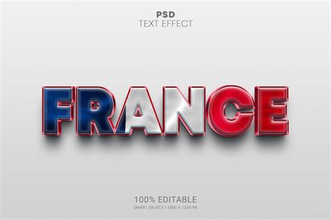 France Psd Conception D Effets De Texte 3d Modifiables PSD Premium