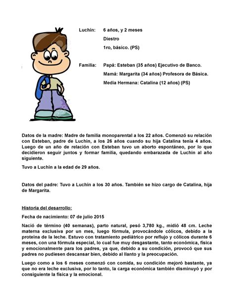 Luchin (Paciente 6 años) - Luchín: 6 años, y 2 meses Diestro 1ro