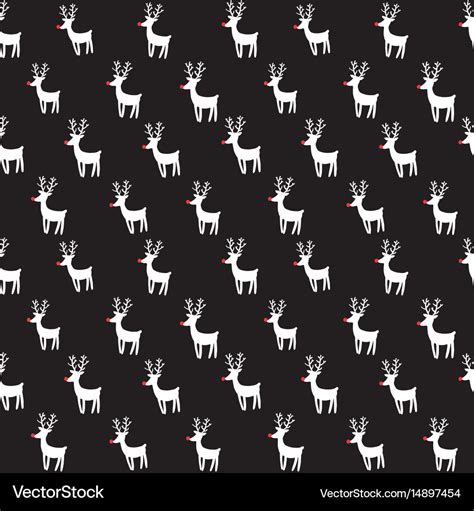 Seamless Pattern With Rein Deers Royalty Free Vector Image