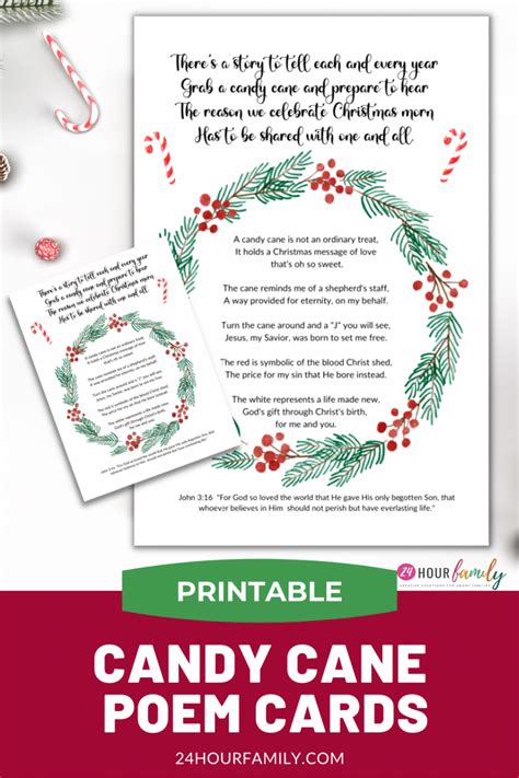 Meaning Of The Candy Cane Poem Free Printable