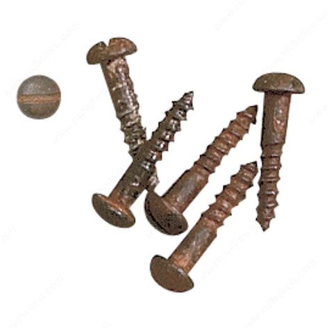 Wood Screws, Slotted Round Head, Regular Thread, Regular Wood Point ...