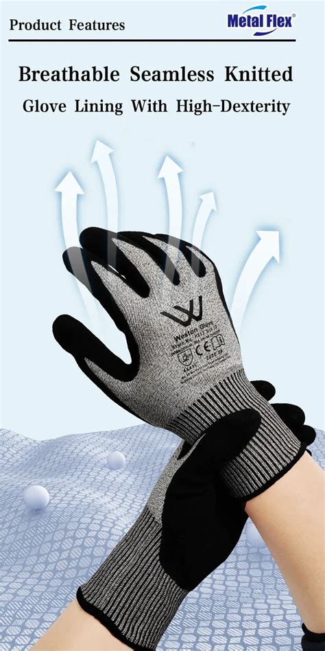 Great Grip En388 4544 Hppe Cut Resistant Gloves Level 5 Work Safety