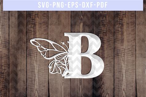 Butterfly Font B Paper Cut Template Butterflies Svg Dxf