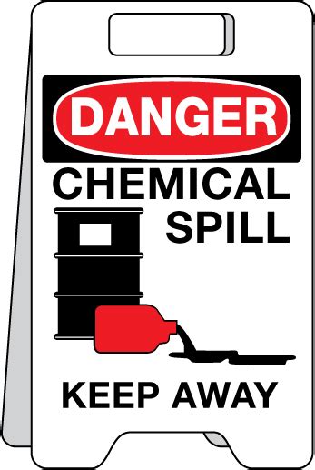 Floor sign DANGER Chemical Spill Keep Away | Beaed