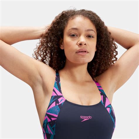 Speedo Womens Hyper Boom Splice Muscleback True Navy Orchi 134701 5577W