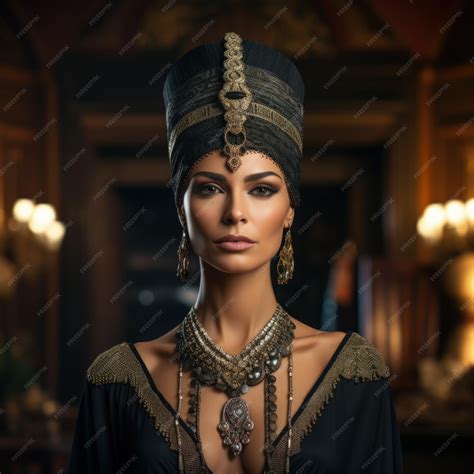 Premium Ai Image Queen Nefertiti Of Egypt In Her Elegant Regal Attire