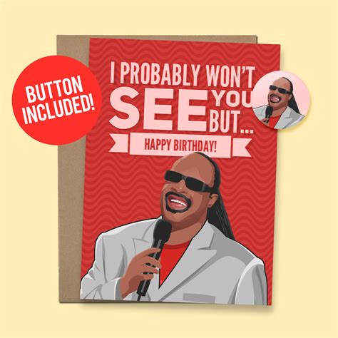 Stevie Wonder Birthday Card for Him or Her Funny Birthday - Etsy